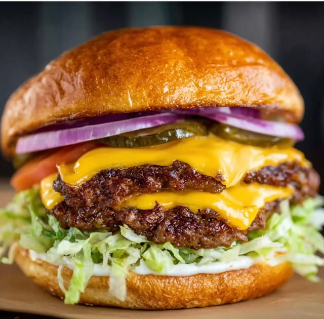 Traditional Double Cheeseburger.