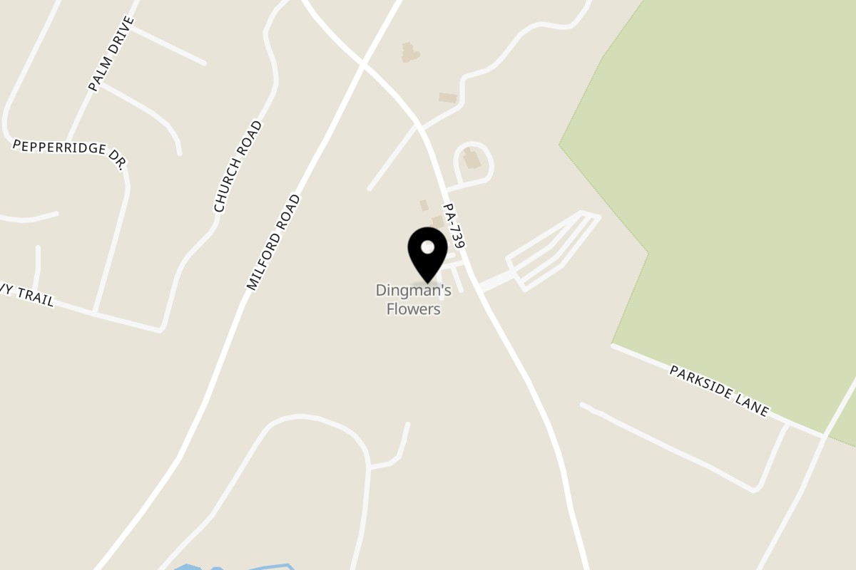 Map showing the location of Bubba Jays Smashburgers and More on 1831 PA-739 in Dingmans Ferry